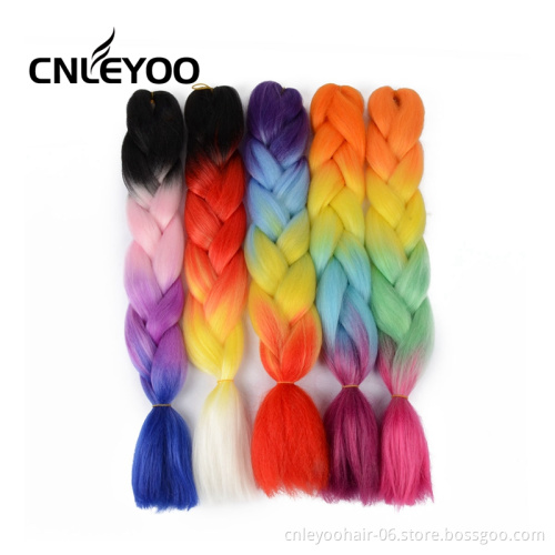 Factory 4-Tone Cheap 24 inch High Temperature  Colorful Jumbo Braid hair extension